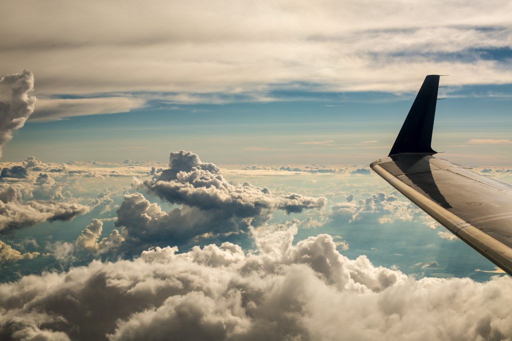 Clouds seen from an aircraft window