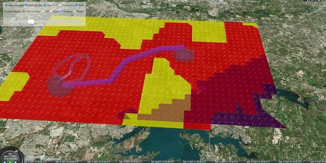 Urban air mobility weather impact model over a metropolitan area